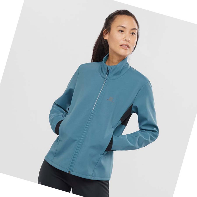 Salomon AGILE SOFTSHELL Jacka Dam Blå | EXTZDSP-06