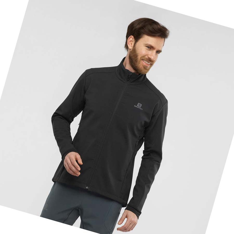 Salomon AGILE SOFTSHELL Jacka Herr Svarta | FMZHQDL-65