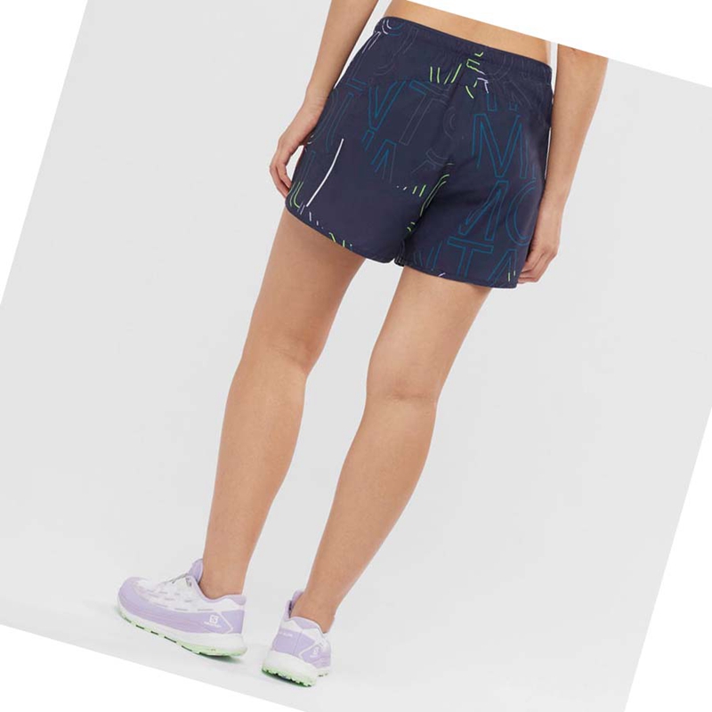 Salomon AGILE Shorts Dam Blå | XWLSATI-54