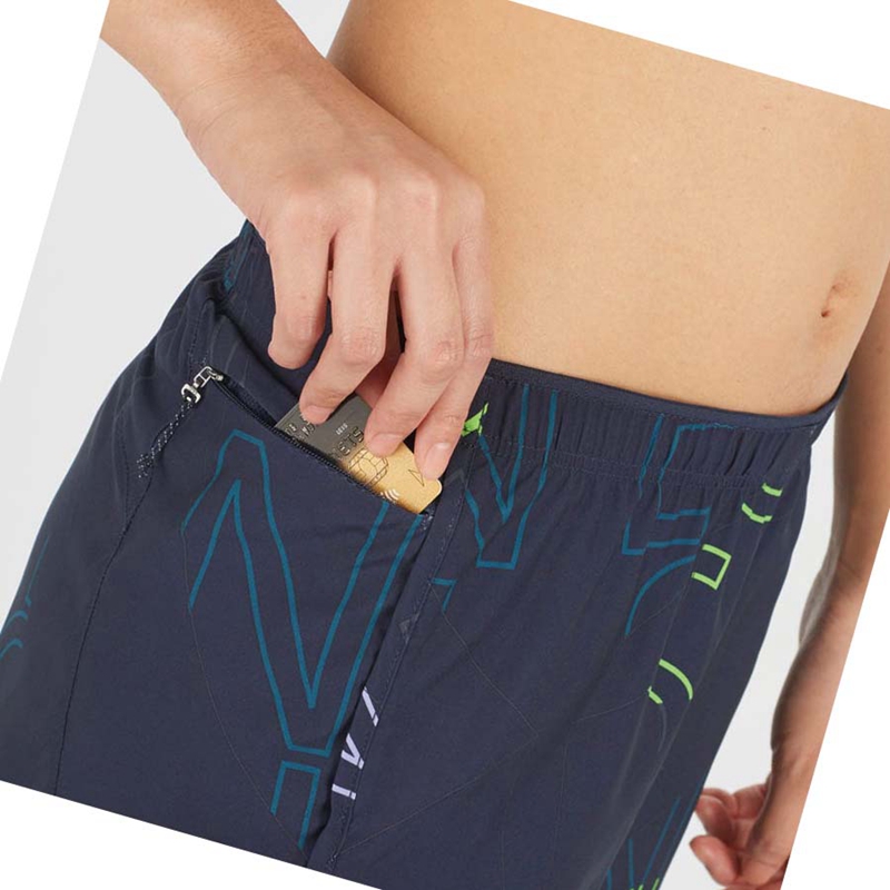 Salomon AGILE Shorts Dam Blå | XWLSATI-54