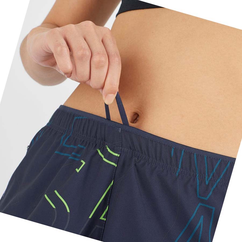 Salomon AGILE Shorts Dam Blå | XWLSATI-54