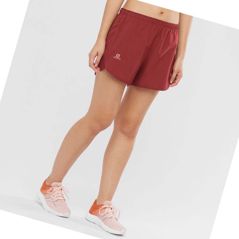 Salomon AGILE Shorts Dam Röda | OBLVNFE-93