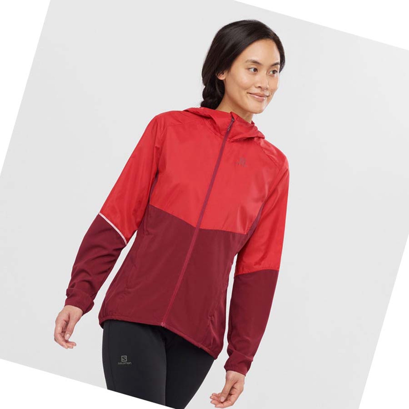 Salomon AGILE WIND WINDBREAKERS Jacka Dam Röda | CRDEJAN-93