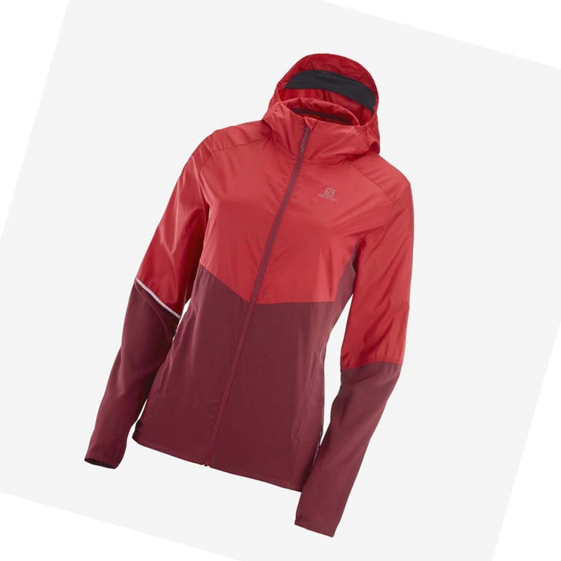 Salomon AGILE WIND WINDBREAKERS Jacka Dam Röda | CRDEJAN-93