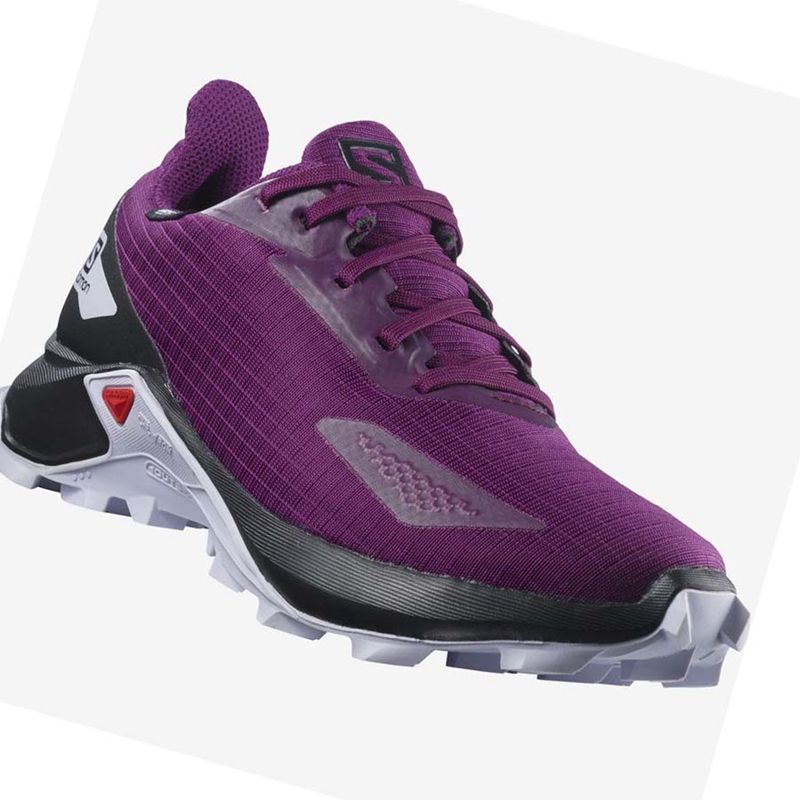 Salomon ALPHACROSS BLAST CLIMASALOMON™ WATERPROOF Trail löparskor Barn Lila | UVNWFQR-12