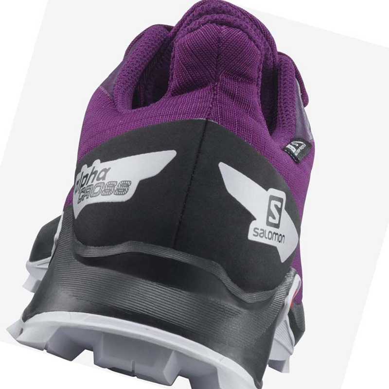 Salomon ALPHACROSS BLAST CLIMASALOMON™ WATERPROOF Trail löparskor Barn Lila | UVNWFQR-12