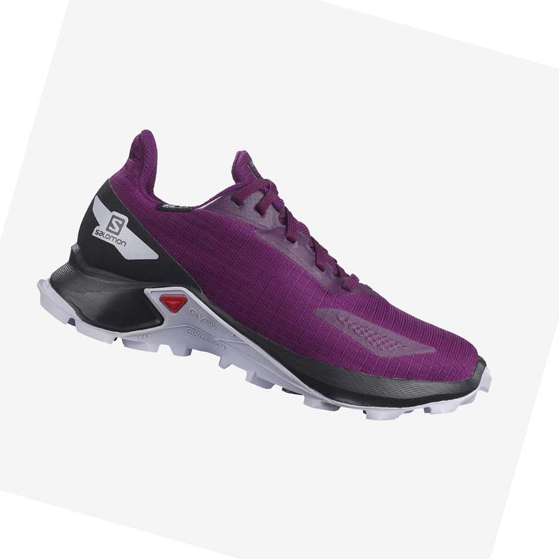 Salomon ALPHACROSS BLAST CLIMASALOMON™ WATERPROOF Trail löparskor Barn Lila | UVNWFQR-12