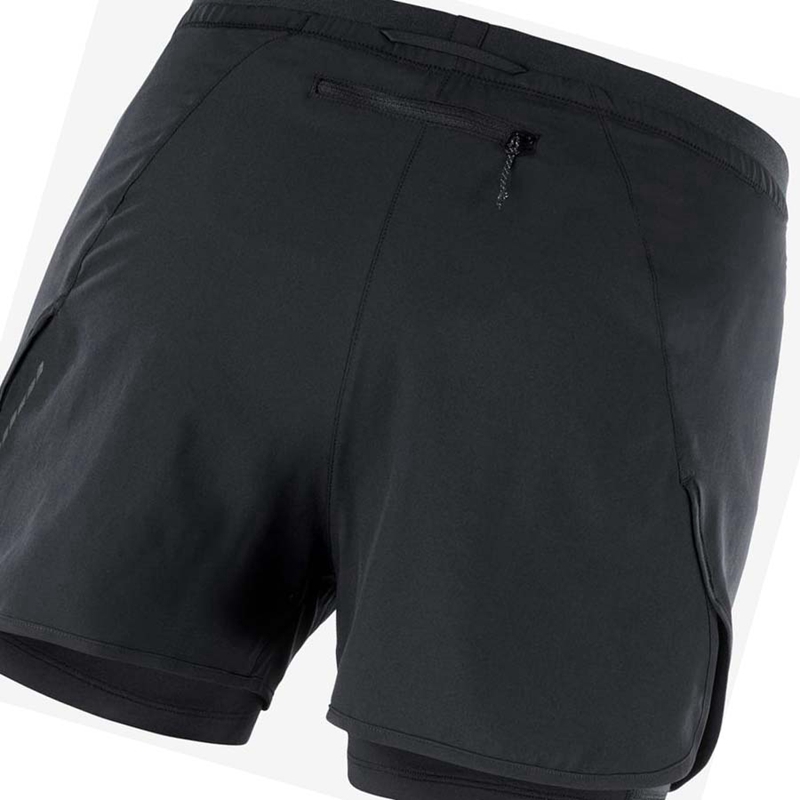 Salomon CROSS 2IN1 Shorts Dam Svarta | DWGXJRC-49