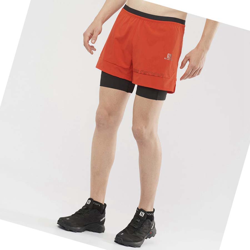 Salomon CROSS 2IN1 Shorts Herr Orange | HWOGBDZ-86