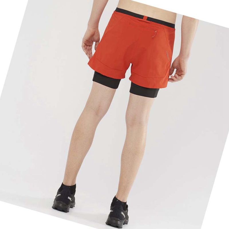 Salomon CROSS 2IN1 Shorts Herr Orange | HWOGBDZ-86