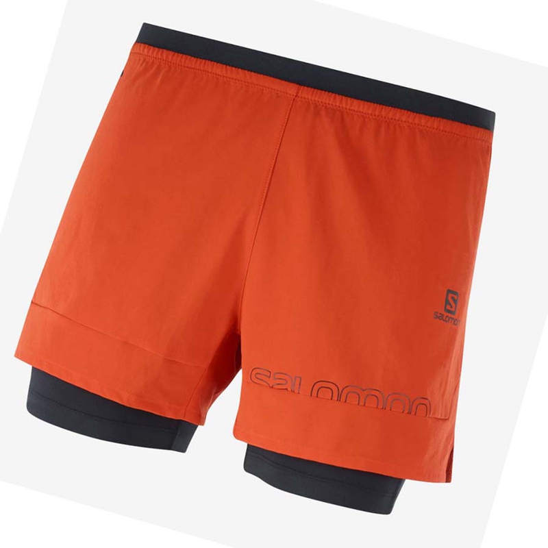 Salomon CROSS 2IN1 Shorts Herr Orange | HWOGBDZ-86