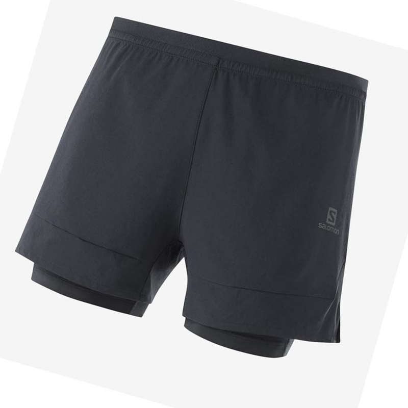 Salomon CROSS 2IN1 Shorts Herr Svarta | MWJKAOL-69