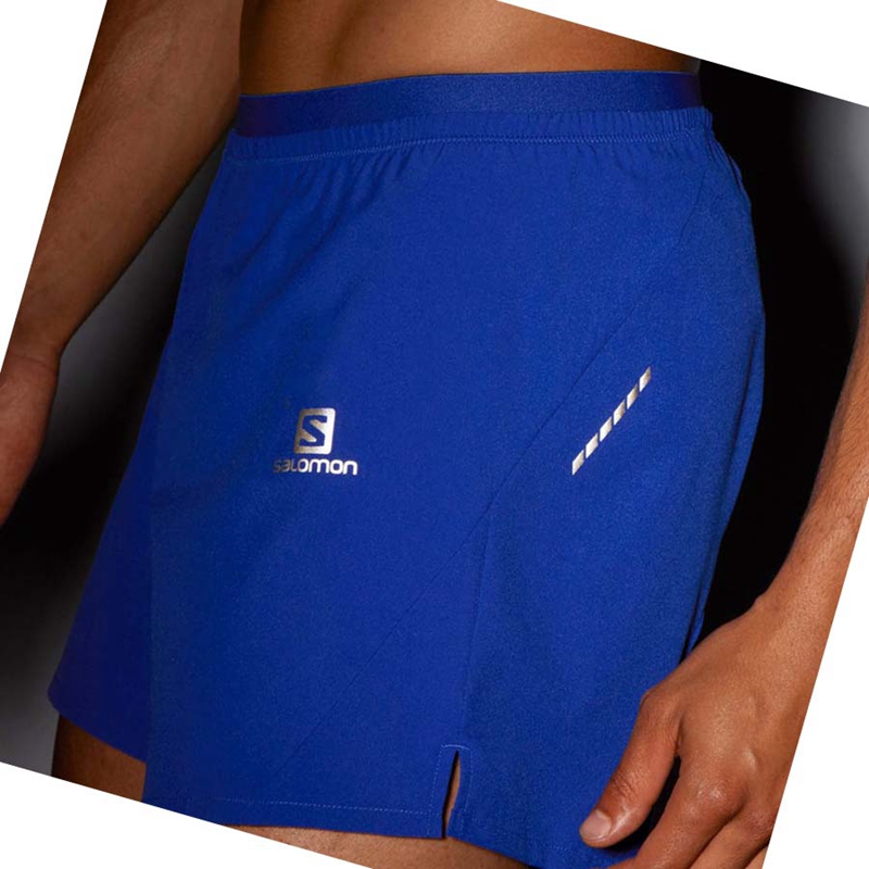 Salomon CROSS 5'' Shorts Herr Blå | IBRSZNO-05