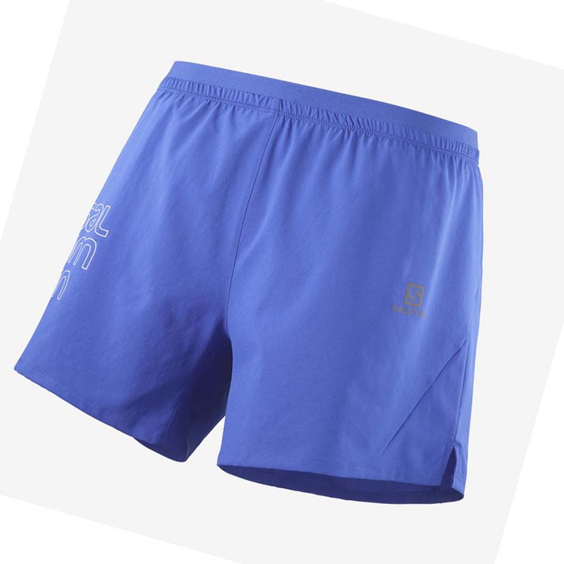 Salomon CROSS 5\'\' Shorts Herr Blå | IBRSZNO-05