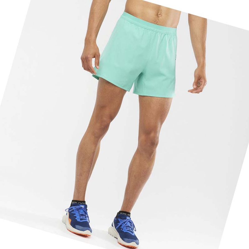 Salomon CROSS 5'' Shorts Herr Mintgröna | LSDVJQR-39