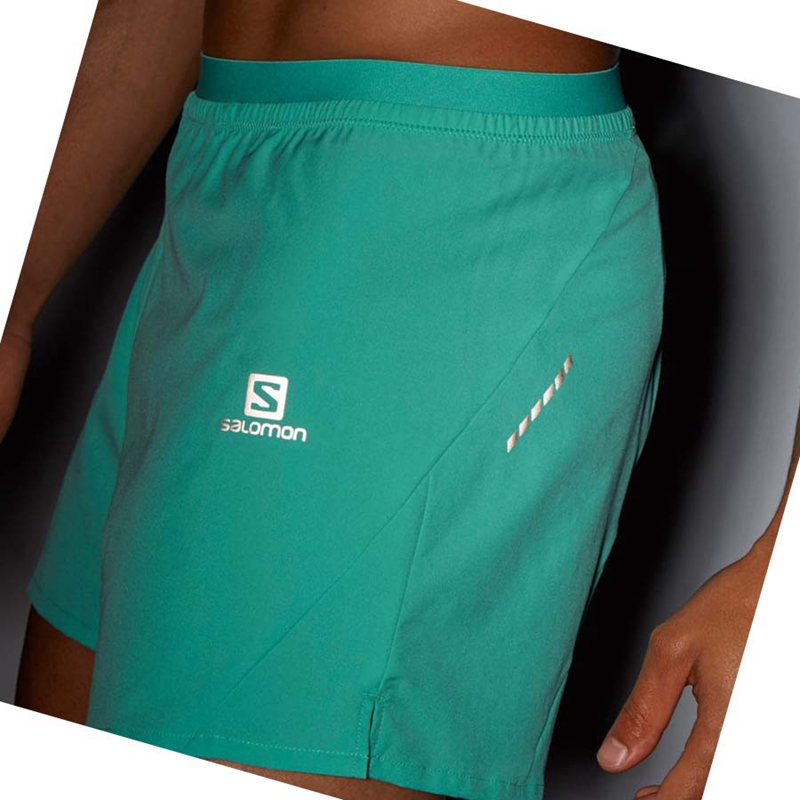 Salomon CROSS 5'' Shorts Herr Mintgröna | LSDVJQR-39