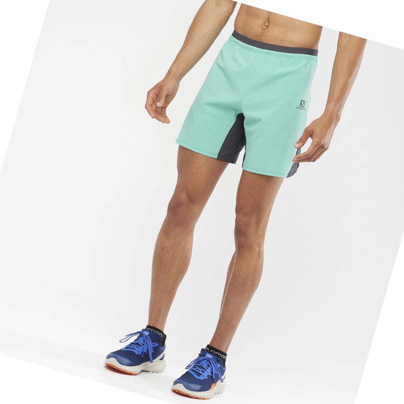 Salomon CROSS 7'' NO LINER Shorts Herr Mintgröna | IOTHXDK-70