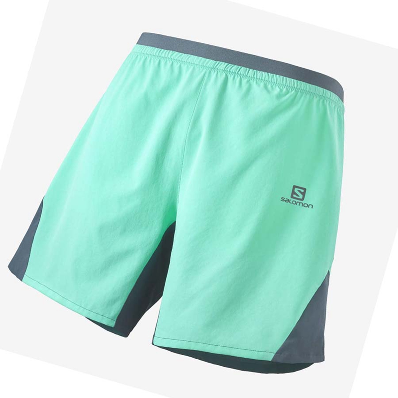 Salomon CROSS 7\'\' NO LINER Shorts Herr Mintgröna | IOTHXDK-70