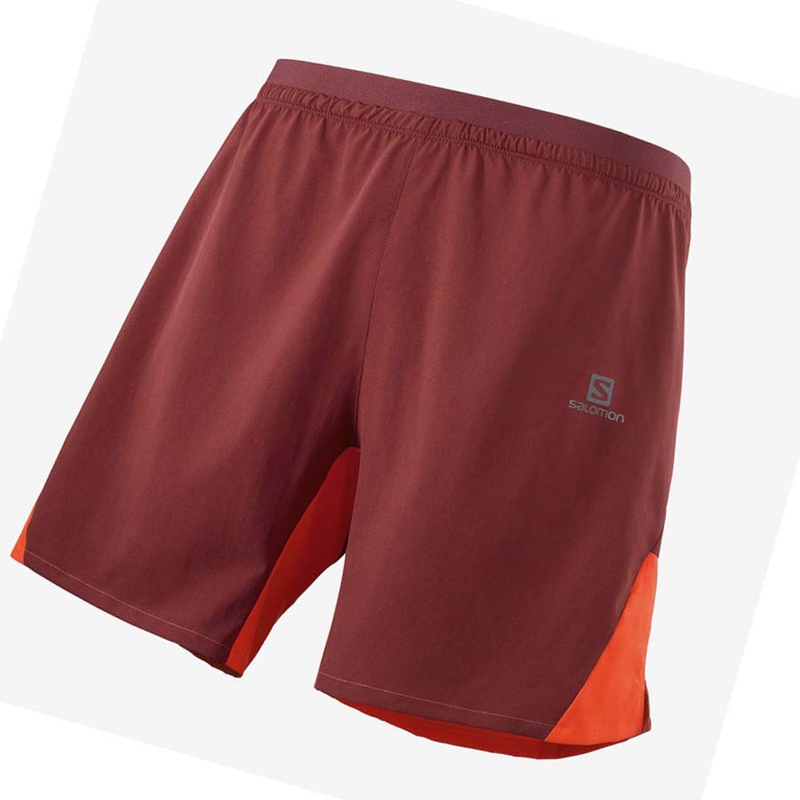 Salomon CROSS 7\'\' NO LINER Shorts Herr Röda | BPXDMNA-18