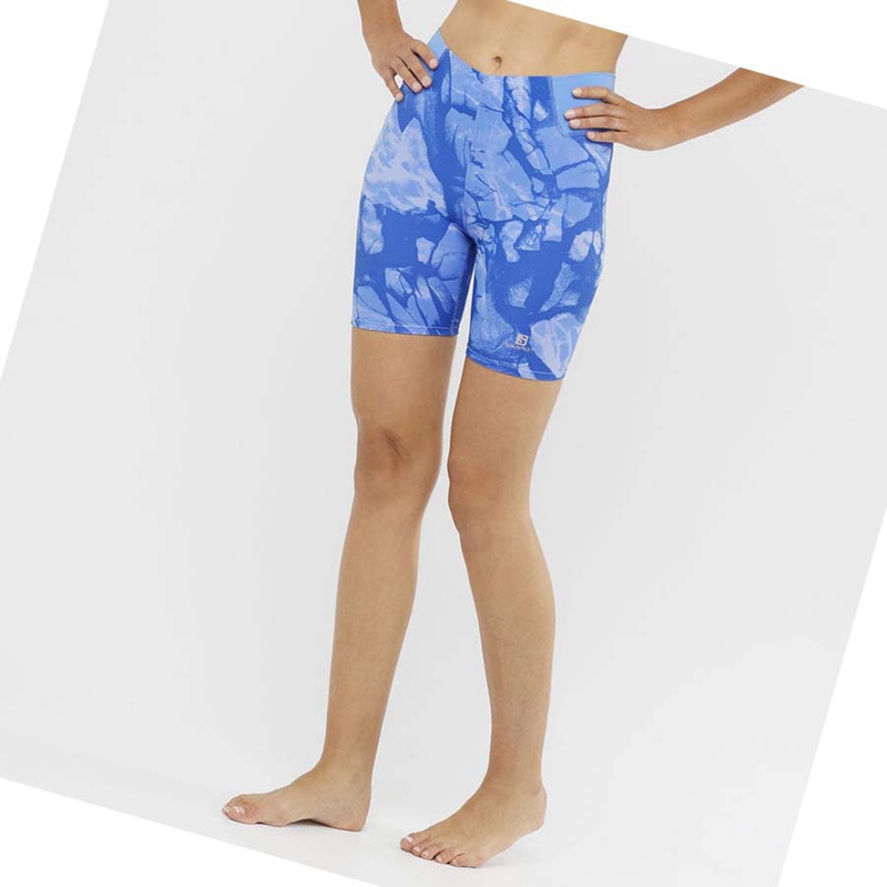 Salomon CROSS MULTI 7'' Shorts Dam Blå | FWBJATX-32