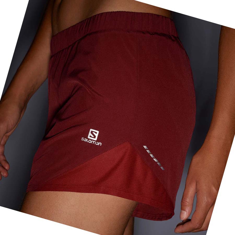 Salomon CROSS REBEL 4'' Shorts Dam Röda | DEANHRK-16