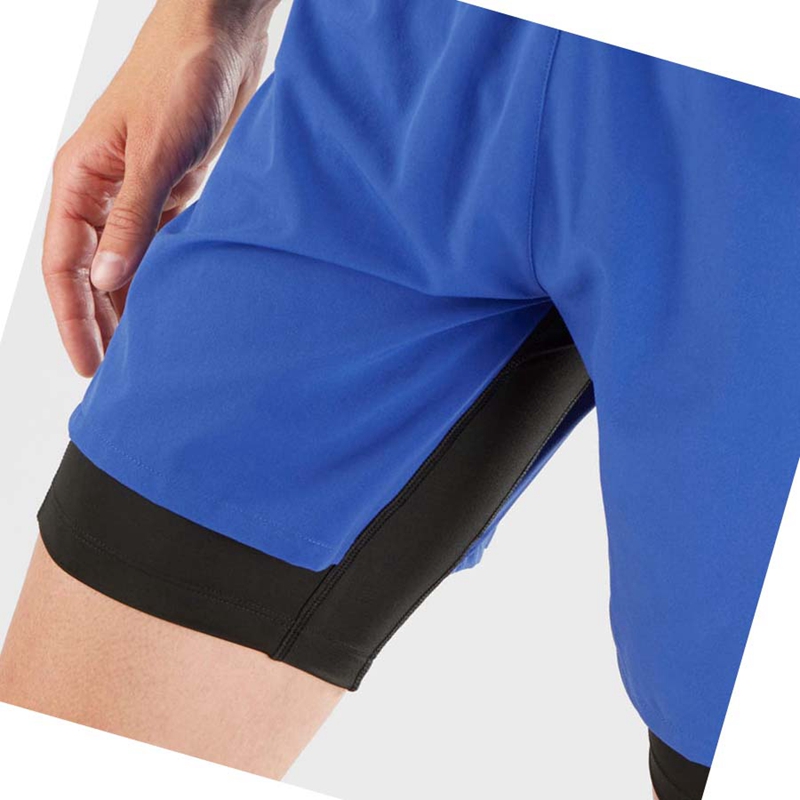 Salomon CROSS TWINN Shorts Herr Blå | PMHJCGV-86