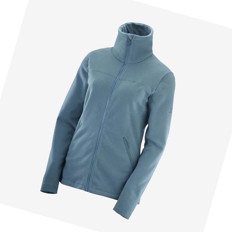 Salomon ESSENTIAL COSY FLEECE Hoodie Dam Blå | FERALKU-25