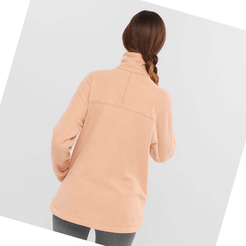 Salomon ESSENTIAL COSY FLEECE Hoodie Dam Rosa | LAJUVTE-83