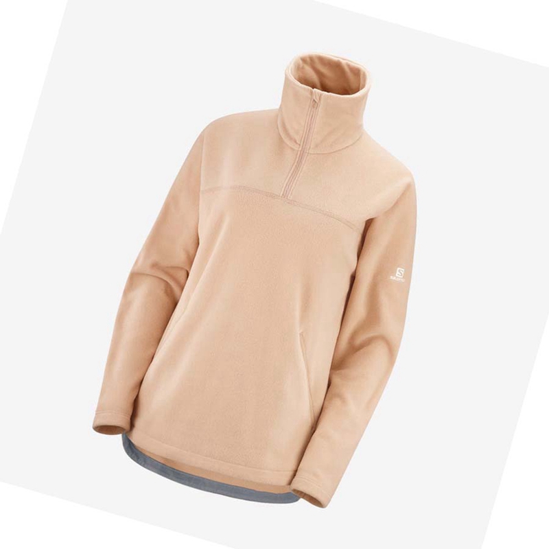 Salomon ESSENTIAL COSY FLEECE Hoodie Dam Rosa | LAJUVTE-83