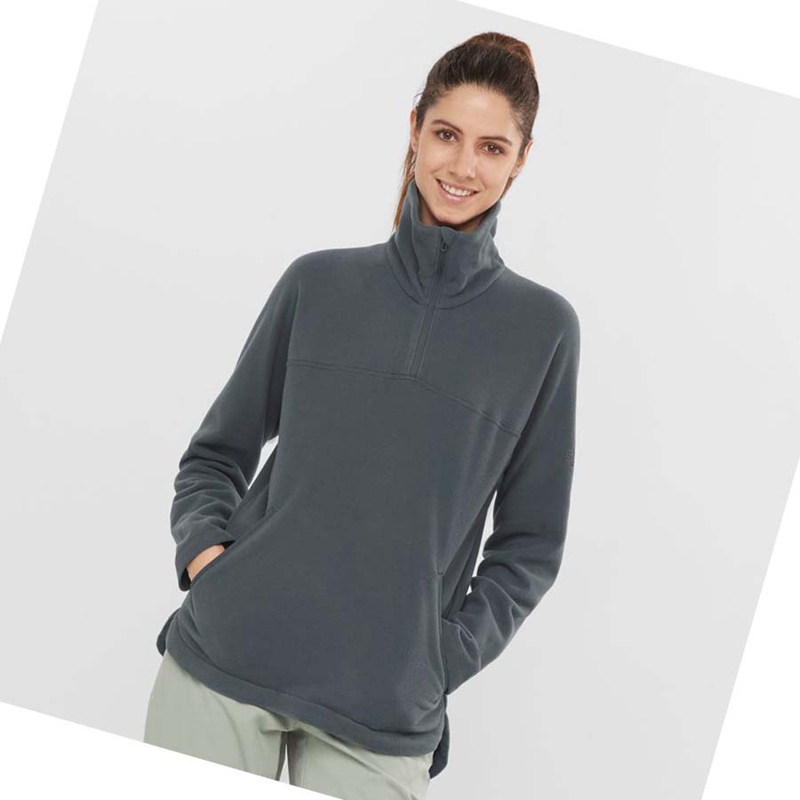 Salomon ESSENTIAL COSY FLEECE Hoodie Dam Grå | LUCVSYX-50