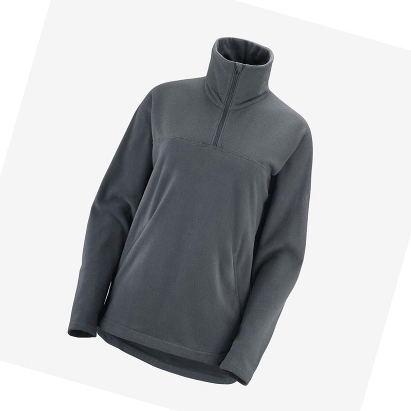 Salomon ESSENTIAL COSY FLEECE Hoodie Dam Grå | LUCVSYX-50