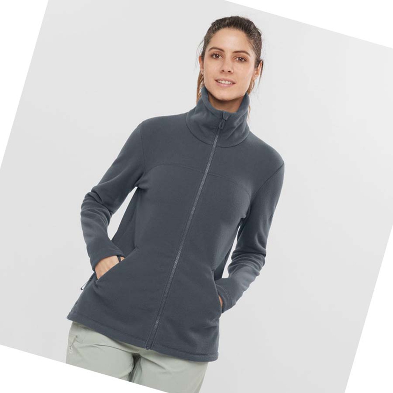 Salomon ESSENTIAL COSY FLEECE Hoodie Dam Svarta | VRLINZJ-73