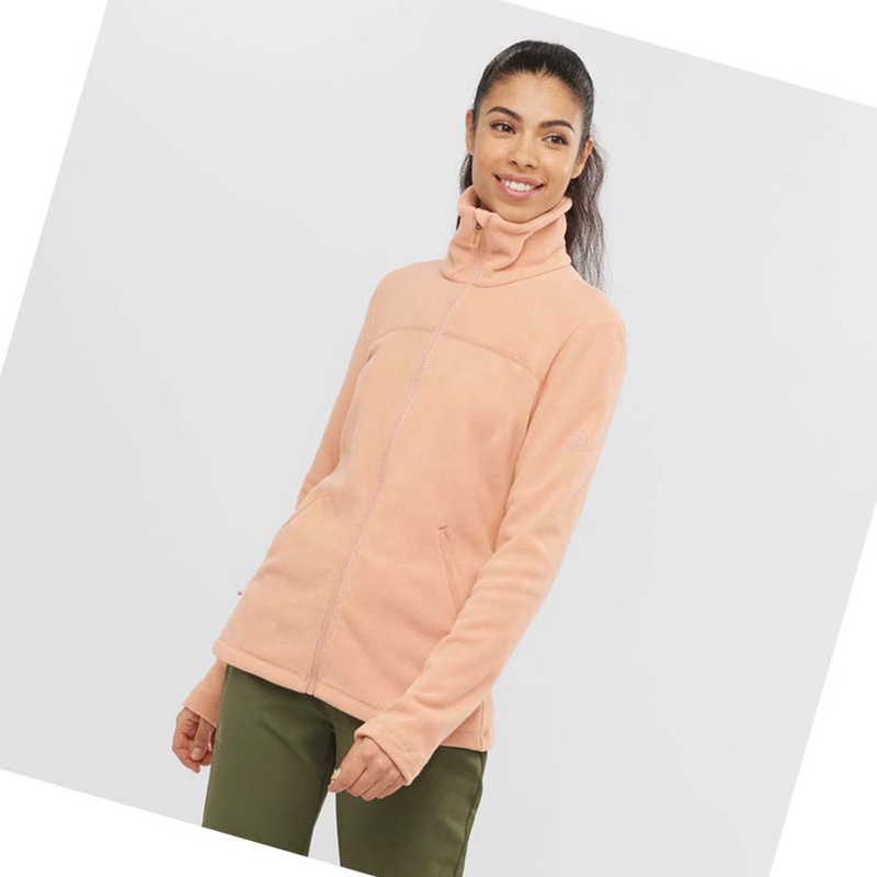 Salomon ESSENTIAL COSY FLEECE Hoodie Dam Rosa | ZGCAEHY-47