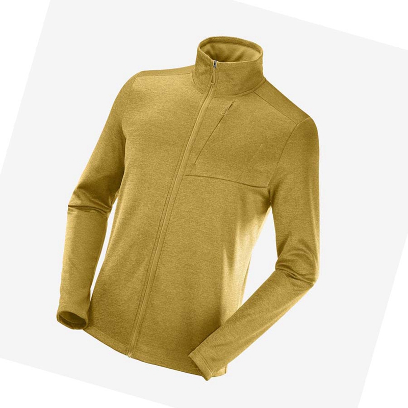 Salomon ESSENTIAL LIGHTWARM HEATHER Hoodie Herr Gula | DGXKUZC-47