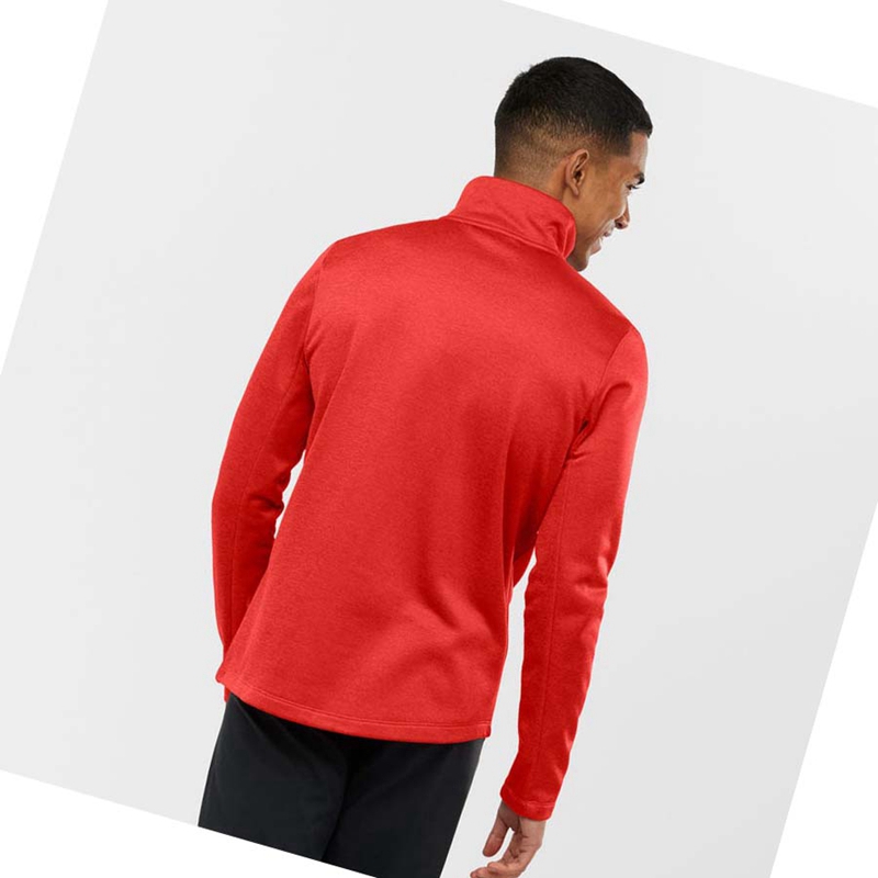 Salomon ESSENTIAL LIGHTWARM HEATHER Hoodie Herr Röda | HGXVFNY-62