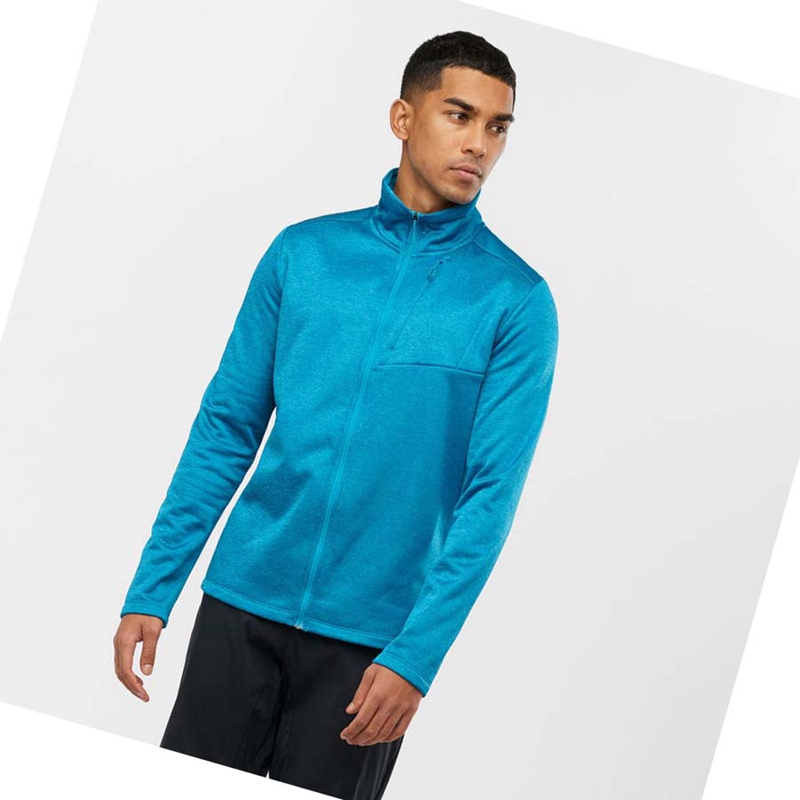 Salomon ESSENTIAL LIGHTWARM HEATHER Hoodie Herr Blå | MKIQEYH-21