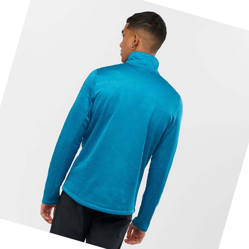 Salomon ESSENTIAL LIGHTWARM HEATHER Hoodie Herr Blå | MKIQEYH-21