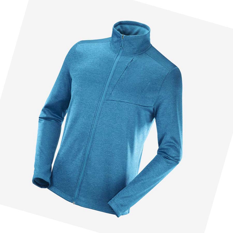 Salomon ESSENTIAL LIGHTWARM HEATHER Hoodie Herr Blå | MKIQEYH-21