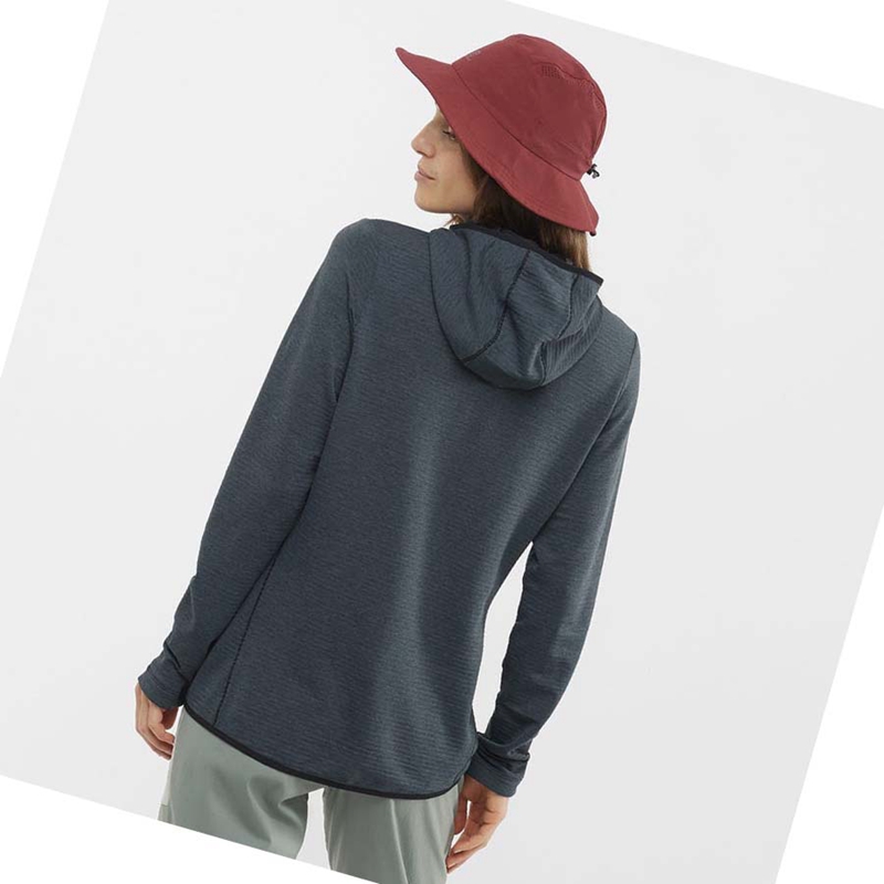 Salomon ESSENTIAL LIGHTWARM HOODED Hoodie Dam Svarta | ONAWLVK-58