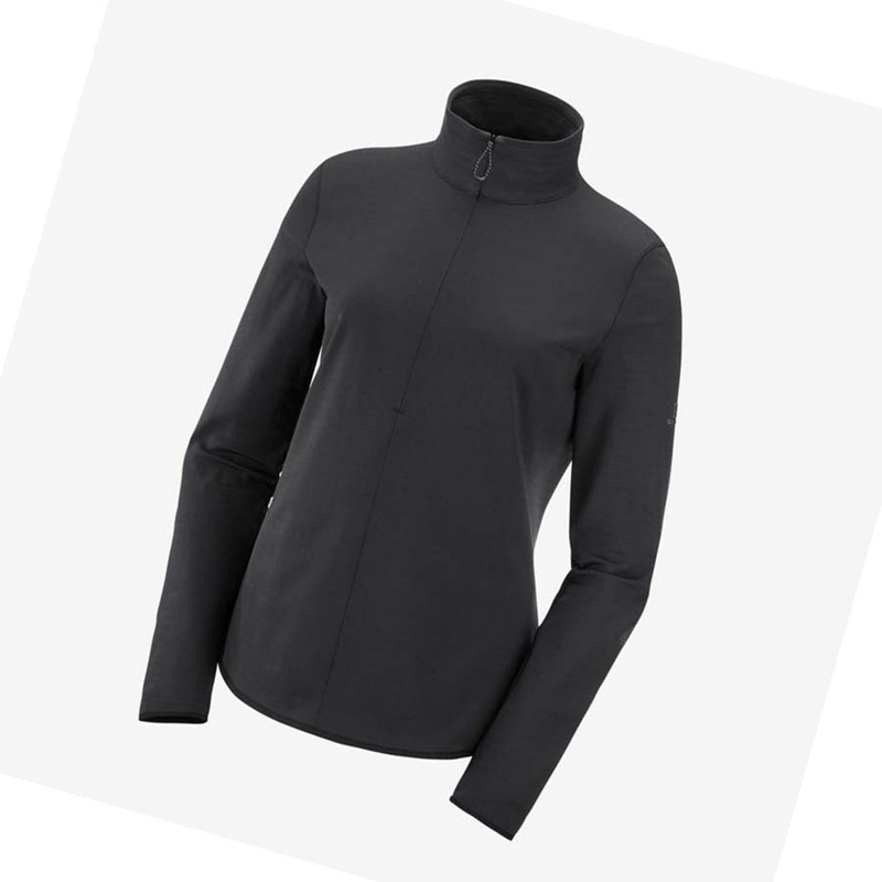 Salomon ESSENTIAL LIGHTWARM Hoodie Dam Svarta | REQCNWH-20