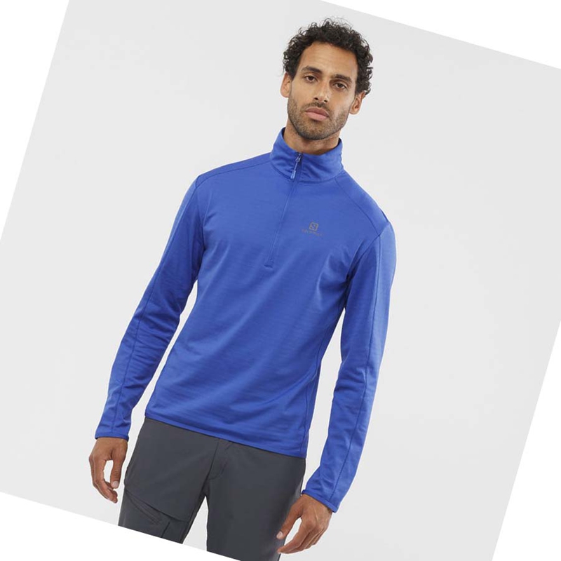 Salomon ESSENTIAL LIGHTWARM Hoodie Herr Blå | LQGHBUD-92