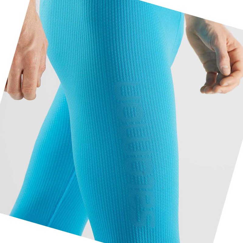 Salomon ESSENTIAL SEAMLESS Byxor Herr Blå | MQERTKU-37