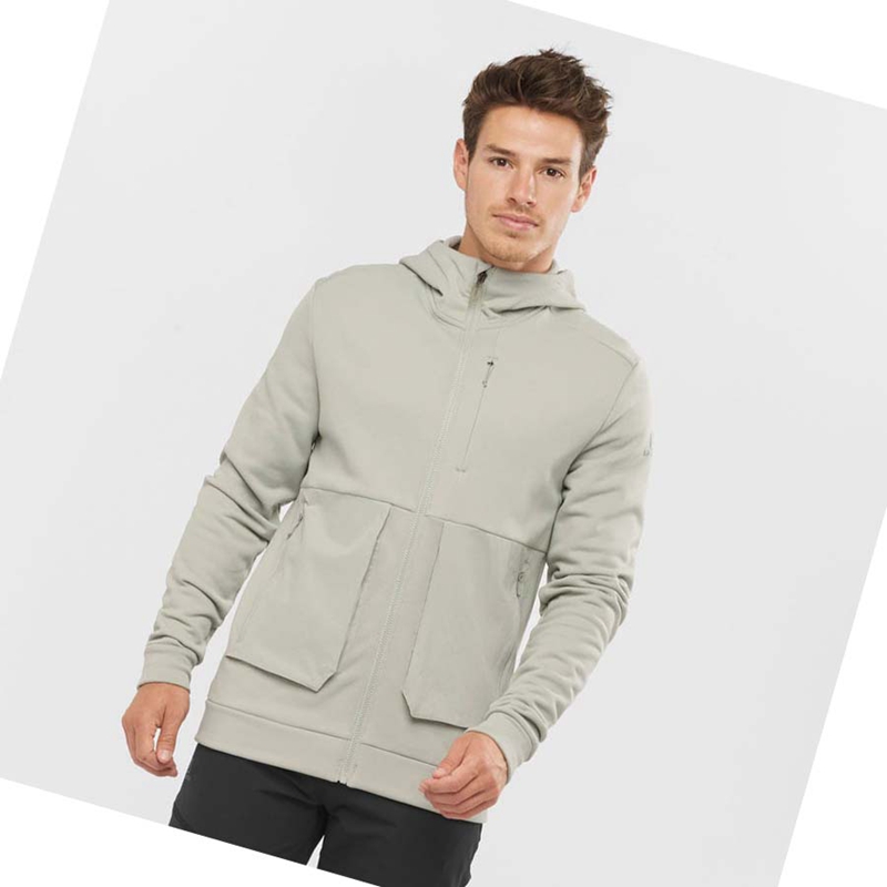 Salomon ESSENTIAL WARM FLEECE Hoodie Herr Beige | TGQKBEL-40