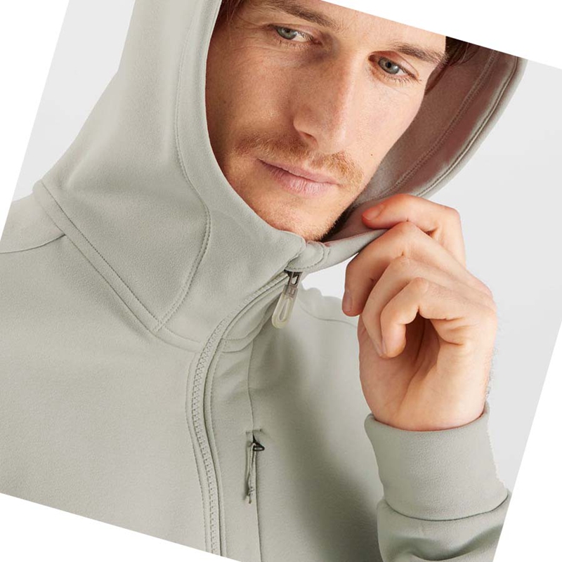 Salomon ESSENTIAL WARM FLEECE Hoodie Herr Beige | TGQKBEL-40