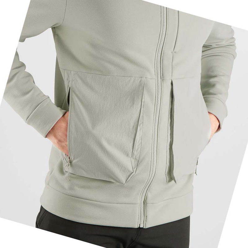 Salomon ESSENTIAL WARM FLEECE Hoodie Herr Beige | TGQKBEL-40