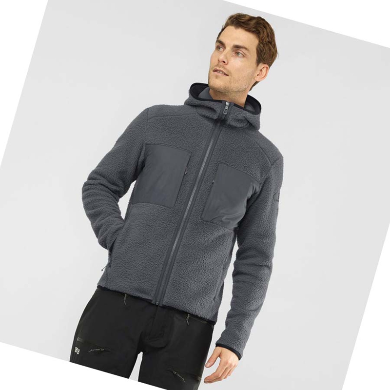 Salomon ESSENTIAL WARM TEDDY Hoodie Herr Grå | ZVLDRGF-59