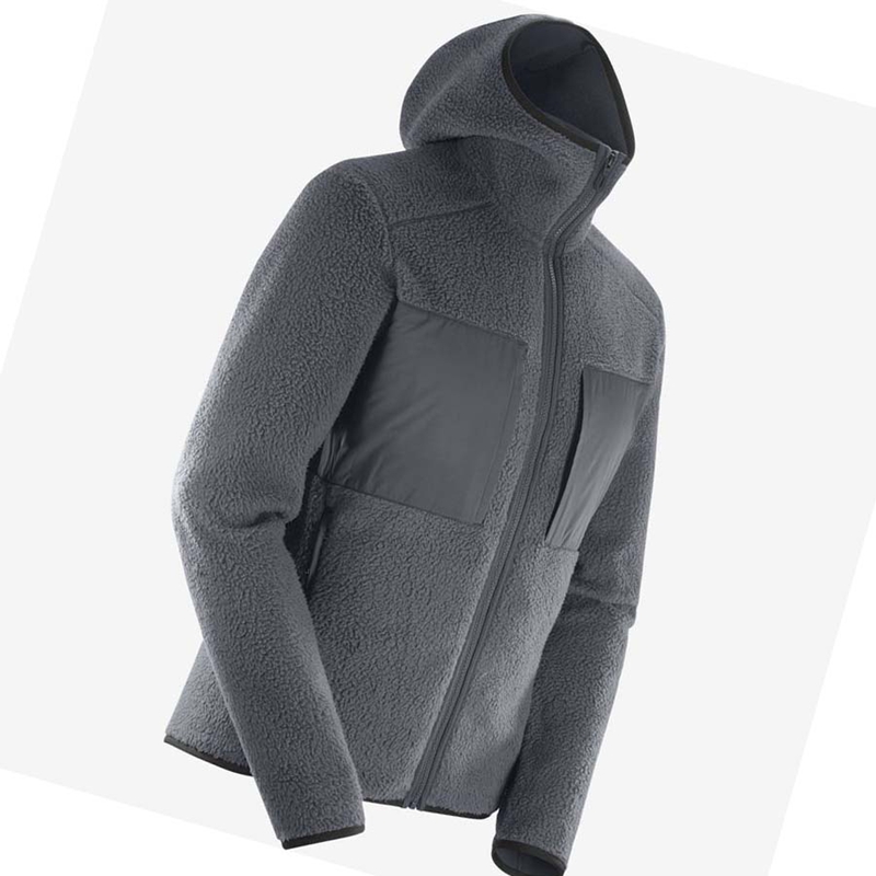 Salomon ESSENTIAL WARM TEDDY Hoodie Herr Grå | ZVLDRGF-59