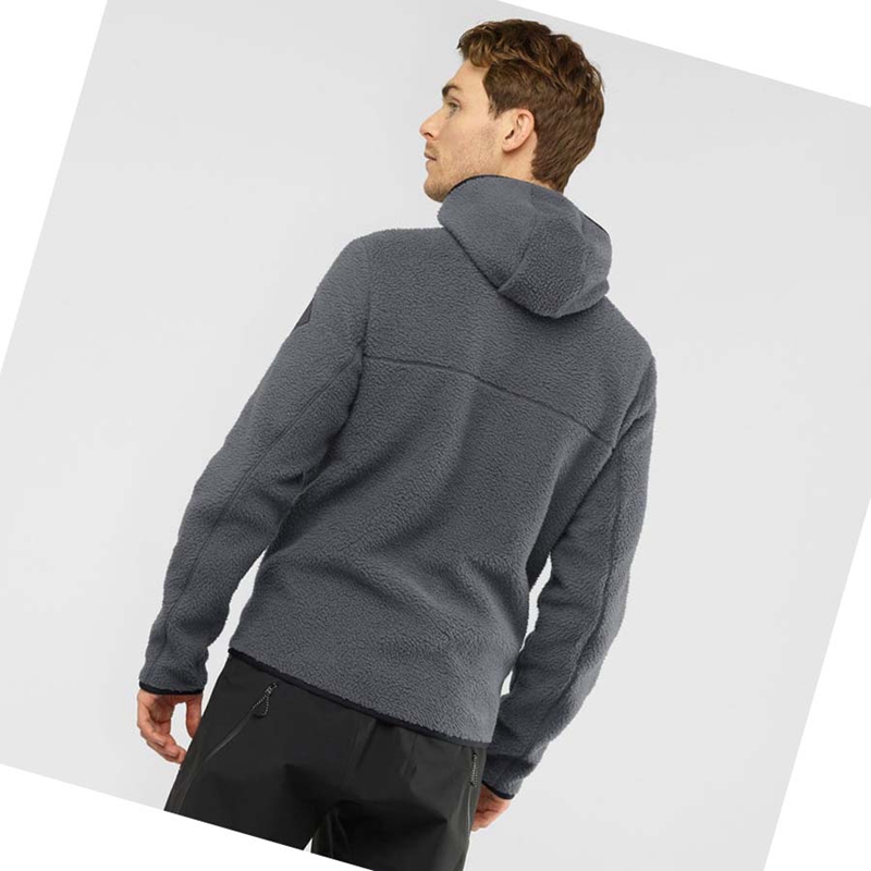 Salomon ESSENTIAL WARM TEDDY Hoodie Herr Grå | ZVLDRGF-59