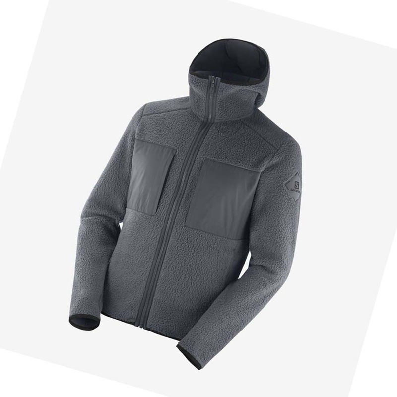 Salomon ESSENTIAL WARM TEDDY Hoodie Herr Grå | ZVLDRGF-59