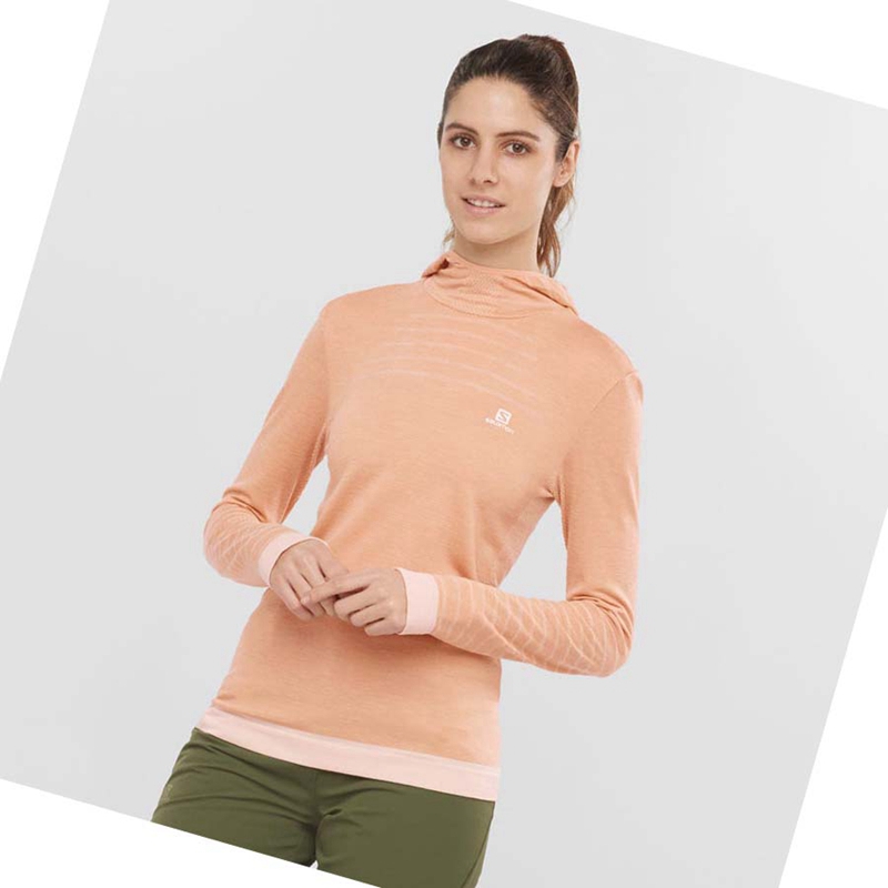 Salomon ESSENTIAL WOOL T-shirt Dam Beige | TZPXIUL-25